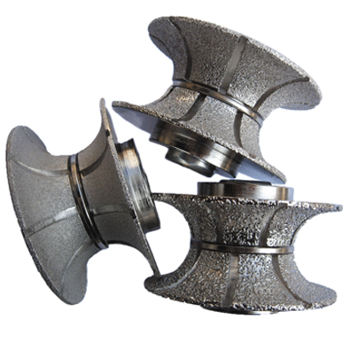 Vacuum brazed profile wheel diamond router bit